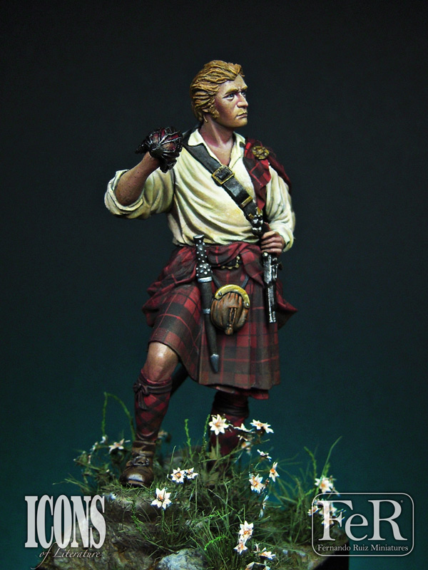 ROB  ROY clansman statue rare hand made in scotland 147mm high SEE COLLECTION 